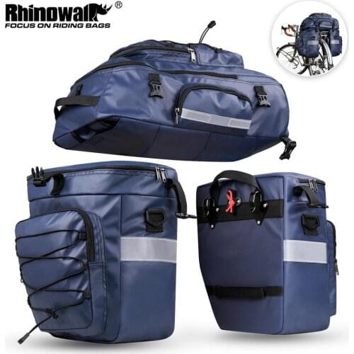 Rhinowalk New Bike Bag 3 In 1 Bicycle Pannier Bag 65l Mtb Cycling Luggage Rear Seat Trunk-bag Waterproof Multifunction Backpack
