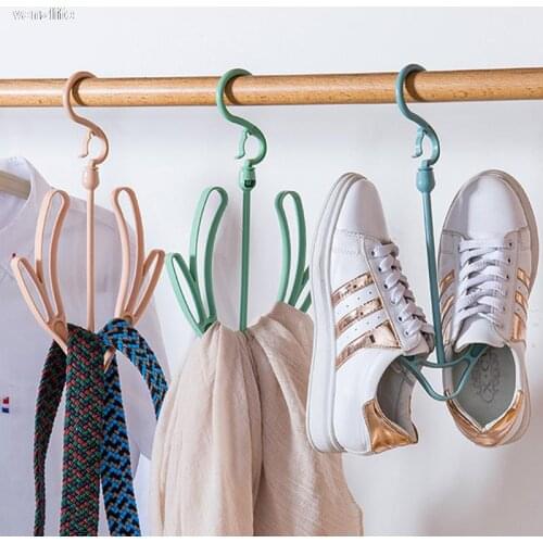 Vanzlife Windproof Double Hook Balcony Shoe Rack Multi-Function Hanger for Hanging Shoes Shoe Rack Hook Shoe Rack Drying Rack