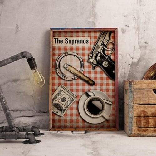 James Gandolfini The Sopranos Vintage Paper Poster Alternative Film Posters Canvas Painting New Jersey Italian Food Little Italy