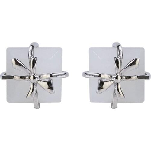 S925 sterling silver natural Hetian white jade stud earrings personality and fashion bow womens earrings