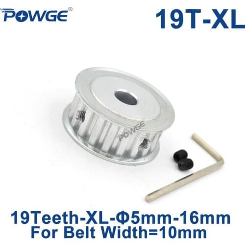 POWGE 19 Teeth XL Timing pulley Bore 5/6/6.35/7/8/10/12/14/15/16mm for width 10mm XL Synchronous Belt 19-XL-10 AF 19teeth 19T