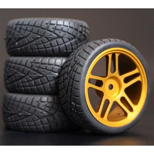 1Set 4Pcs HSP HPI Racing Tires Tyre Metal Wheel Rim 4Pcs For RC 1/10 On-Road Car HSP 94123/94103/94122 D4/D3 FW06 106Y