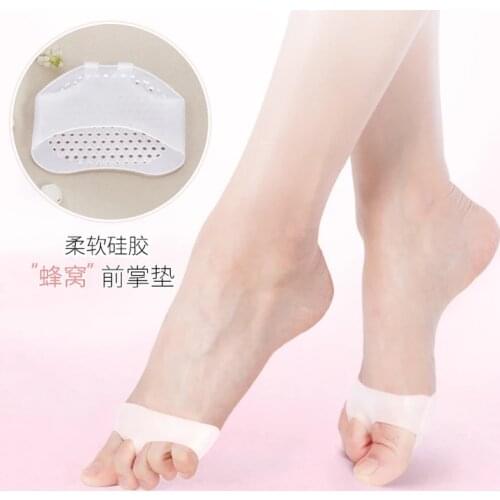 1 Pair Honeycomb-tape Cushion Forefoot Pad Anti-skid Pad Silicone Breathable Anti-pain Foot Massage Pad High Heels Insoles