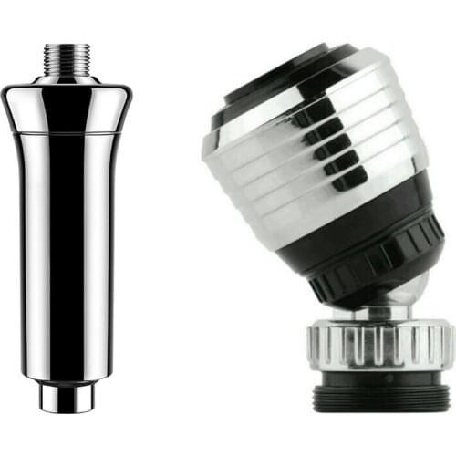 1 Pcs 360 Rotating Tap Nozzle Filter Water Saving Device & 1 Pcs 15 Stage Shower Filter Withjoint Contains