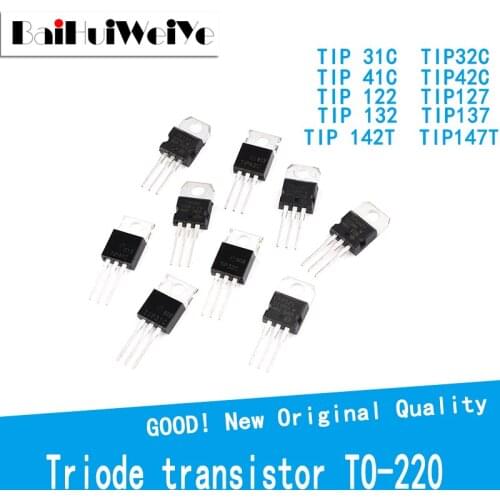 10PCS/LOT TIP122 TIP127 TIP132 TIP137 TIP142T TIP147T TIP31C TIP32C TIP41C TIP42C TO-220 TO220 Power Triode transistor