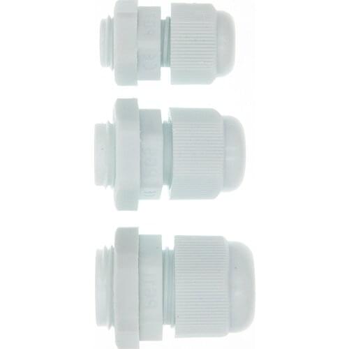 10pcs IP68 PG7 PG9 PG11 for 3-6.5mm-10mm Wire Cable CE White Waterproof Nylon Plastic Cable Gland Connector