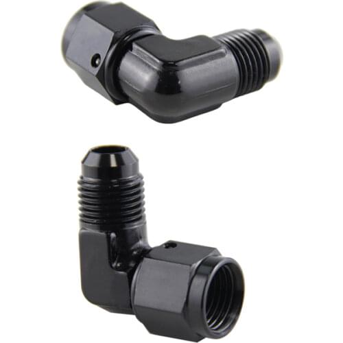 2PCS Male -6 AN To -6 AN Female 90 Degree Swivel Coupler Union Adapter Fitting