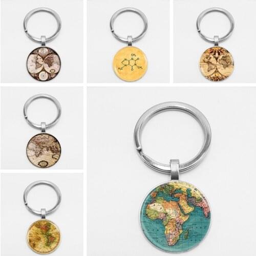 2018 Black Earth World Map Handmade Glass Cufflinks Plated Retro World Map Cabochon Cuffs Men and Women Accessories Antiques