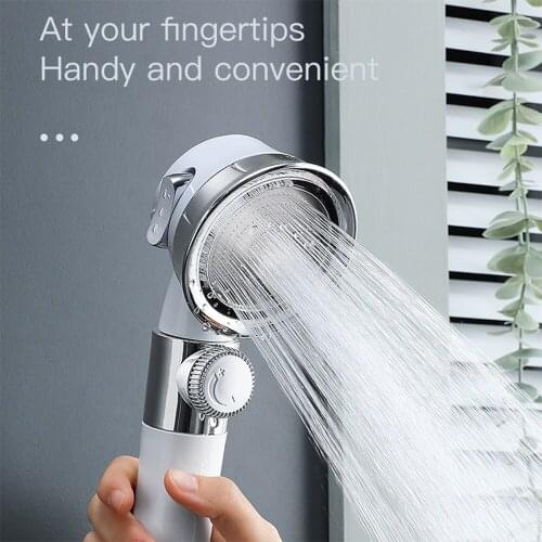3 Modes Pressurized Shower Head Universal Adjustable Handheld High Pressure Powerful Water Saving Shower Head Bath Accessories