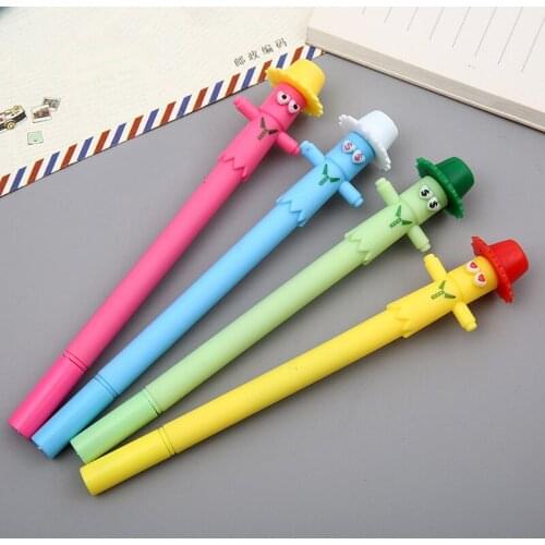 36 pcs/lot Creative Scarecrow Gel Pen Cute 0.5mm black Ink Signature Pens Promotional Gift Office School Supplies