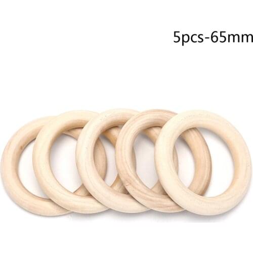 5/10/20/50pcs Natural Wood Teething Beads Children Kids DIY Wooden Jewelry Making Crafts 10 Size Wooden Ring