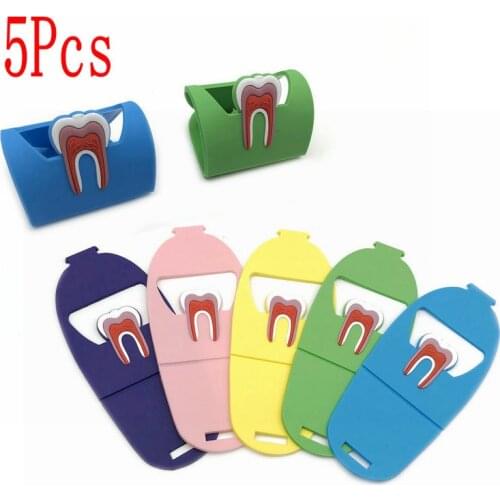 5pcs Dentist Gift Cute Dental Card Holder Colorful Rubber Teeth Molar Shape Phone Card Name Storage Dsiaply Stand For Clinic