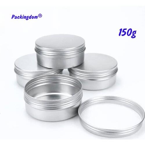 50pcs Candle Containers Packaging Empty Aluminum Cream Tin Jar Refillable Cosmetics Bottle Pot Ointment Screw Lids 150g 5oz