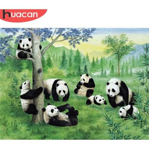 HUACAN 5d Diamond Painting Panda Home Decor Craft Kit DIY Diamond Embroidery Cross Stitch Animal Mosaic Tree Handmade Gift