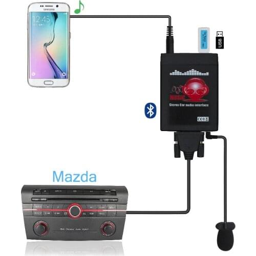 Moonet Bluetooth Car MP3 USB/AUX 3.5mm Adapter Stereo Hands Free Auto CD Adapter fit for Mazda3/5/6 MPV CX-7 RX-8 QX992
