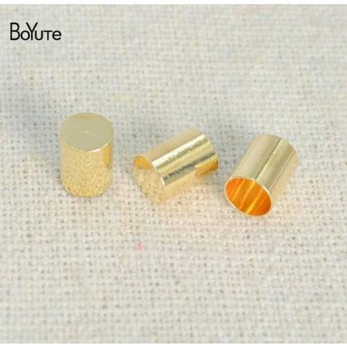 BoYuTe (100 Pieces/Lot) Metal Brass Leather Rope End Stopper Caps Factory Supply Diy Handmade Beaded Jewelry Accessories