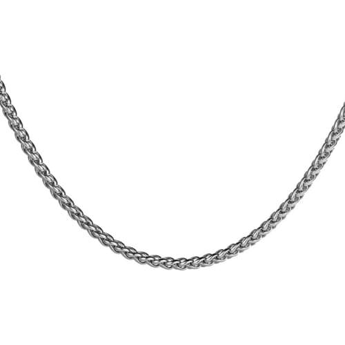 Basic Punk Stainless Steel Necklace for Men Women Curb Cuban Link Chain Chokers Vintage Silver Tone Solid Metal