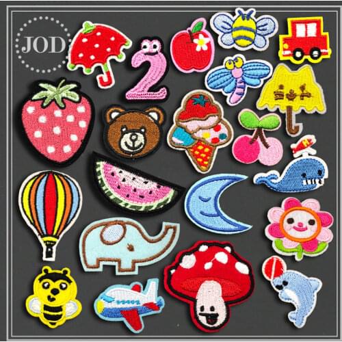 Small Cat Bear Children DIY Cartoon Iron on Patches for Clothing Bag Decorative Clothes Patch Embroidery Applique Stickers Badge