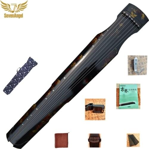 Chinese Guqin Fuxi /ZhongNi HunDun Luoxia New Style Lyre 7 Strings Ancient Zither Musical Instruments Guzheng Send Study Book