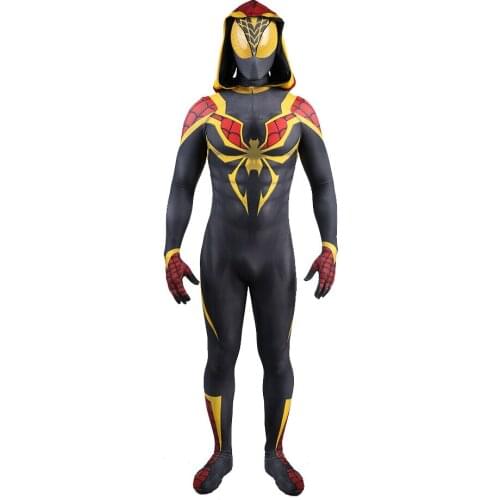Samir Gold Eyes with Hood Cosplay Costume Hallowen Costume Boys Men Superhero Zentai Disfraces Para Halloween Costume Adult Kids