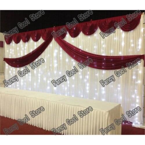 Pretty and princessy white Wedding starlight Backdrop Curtain with Led Light for Wedding trinkle venue backdrop Decoration