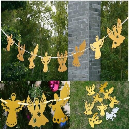 Creative Home Wall Decor 3m Angel Banner Pull Flowers Hanging Flag Wedding Holiday Party Centerpieces Garland 7zSH288