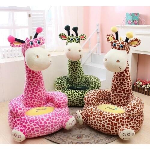 Creative plush giraffe sofa toy big lovely plush cartoon giraffe sofa doll gift about 75x50cm 0019