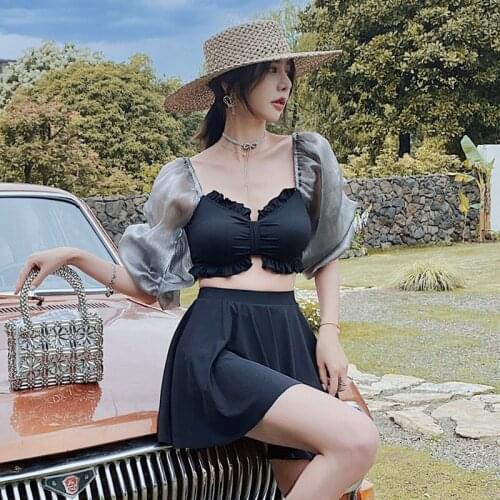 Swimsuit For Women 2021 Swim Suit Bikini Set Swimwear Push Bathing Summer New Skirt Korean Hot Girl Print Polyester Sierra