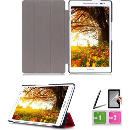 Magnet Leather Cover Stand Case for Asus Zenpad 8.0 Z380 Z380C Z380KL Tablet + Screen Protectors + Stylus