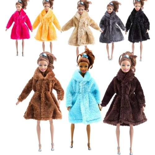 Fashion Top Winter Soft Fur Coat 11.5" Doll Outfits For Barbie Clothes Jacket Overcoat 1/6 BJD Accessories Kids & Baby Toys Gift