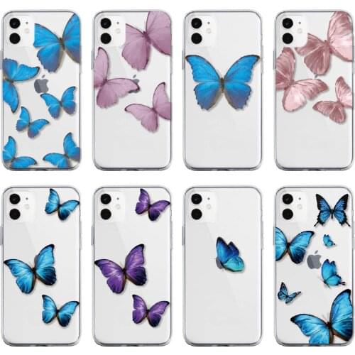 Beautiful Butterfly Soft Silicone Phone Case For iPhone 11XS MAX X 11 Pro max XR SE 2020 8 7 6 6s Plus Clear Back Cover Coque