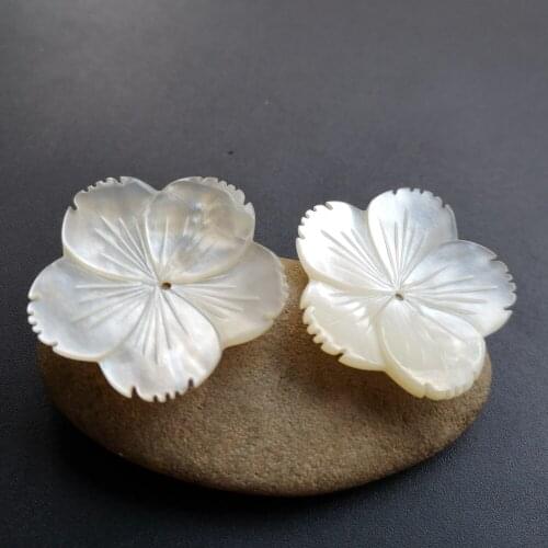 50pcs/lot 32m Natural 5 Flower cut Mother of Pearl shell for DIY Jewelry Flower Cut MOP Pearl shell Beads for Brooch