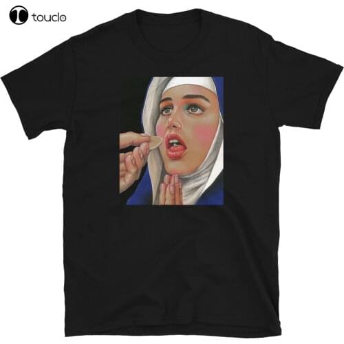 New Sexy Sacrement Naughty Nun Say Ahh T-Shirt Cotten Tee Shirt