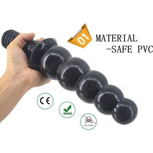 New 30cm Long 5 Balls Anal Vagina Stimulate Dildos Handle Plug Huge Penis Masturbate Massager Erotic Sex Toy For Women Men Gay