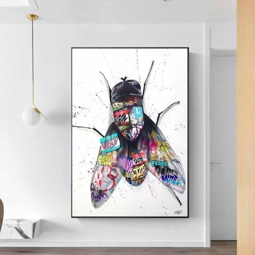 Cicada Animals Street Art Canvas Posters and Prints Modern Graffiti Art Paintings on the Wall Decorative Pictures Home Decor