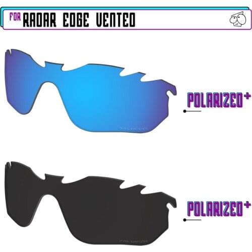 EZReplace Polarized Replacement Lenses for - Oakley Radar Edge Vented Sunglasses - BlackPPlus-BluePPlus