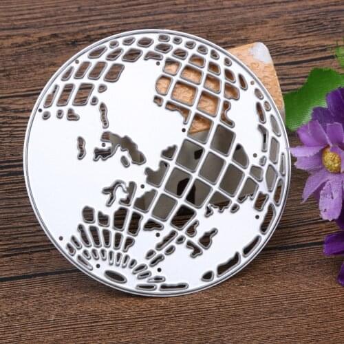 Cutting Dies Scrapbook Stencils Photo Album Decorative Embossing Template Metal Globe World Earth Paper Craft Tool Die Cutter