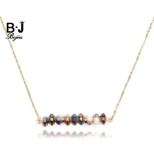 Adjustable Fashion Womens Chokers Necklaces Bohemian Short Gold Link Chain Crystal Beads Statement Collar Necklace Lady NKS243