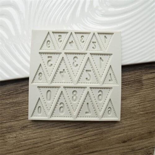 Silicone Moulds Birthday Party Cake Decoration DIY Party Number Flag Banner Fondant Cake Molds Silicone Molds Gumpaste Tools