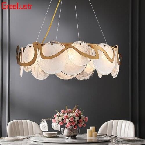 Modern Gray Glass Ceiling Chandeliers Lighting New Design Home Deco White Hanging Lamp E14 Living Room Led Pendant Lustres
