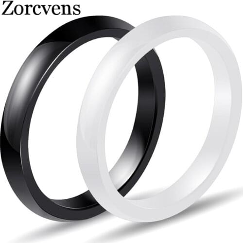Modyle Light Black White Ceramic Rings for Women Men Smooth Cut Surface Ceramic Jewelry Ring Fashion Jewelry Women Ring