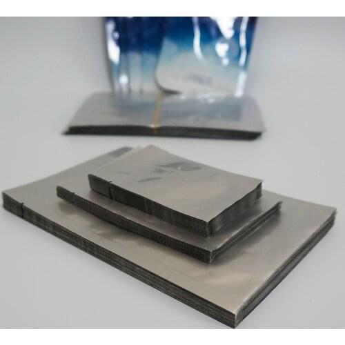 100pcs,22x30cm Silver white Pure Aluminum bags -Heat seal Mylar Foil Plastic packing Pouches food storage sack Open top Flat bag