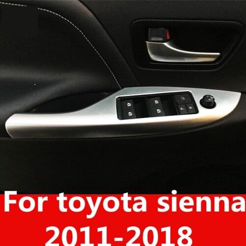 Inner Door Armrest Window Switch Buttons Cover Interior decoration Auto Accessories For toyota sienna 2011-2018