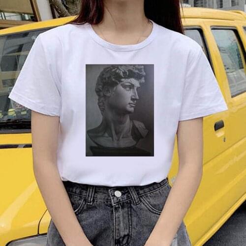 Women Sculptural Arts t shirt Printed cartoon cute top fun ulzzang kawaii harajuku female korean tshirt clothing femme t-shirt
