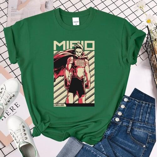 My Hero Academia Lemillion Comics Woman T Shirts 2021 Vintage New Tee Shirt Harajuku Loose T Shirt Hip Hop Brand Women T-Shirt