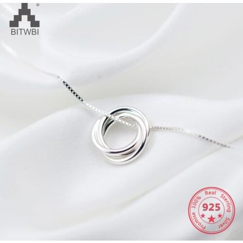 S925 silver necklace female Korean fashion personality three-layer pendant necklace wholesale