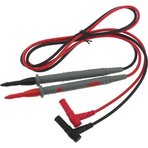 1 pair Digital Multimeter probe Soft-silicone-wire Needle-tip Universal test leads with Alligator clip For LED tester Multimetro