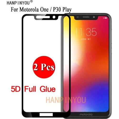 2 Pcs/Lot For Motorola One / P30 Play P30Play 5.9" 5D Full Glue Full Cover Screen Protector Tempered Glass Protective Film Guard