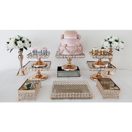 3pcs-15pcs Cake Rack Wedding Gold Dessert Display Rack Birthday Party Decorative