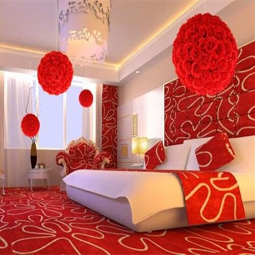 60 CM 23" Artificial Encryption Rose Silk Flower Ball Hanging Kissing Balls Large Size For Wedding Party Decorations 7 Color